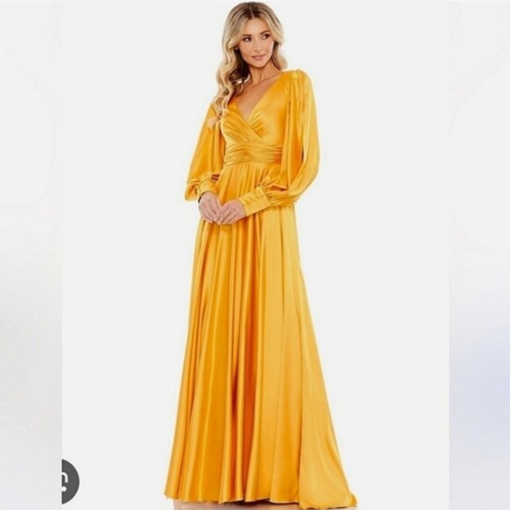 Elegant Yellow Evening Gown